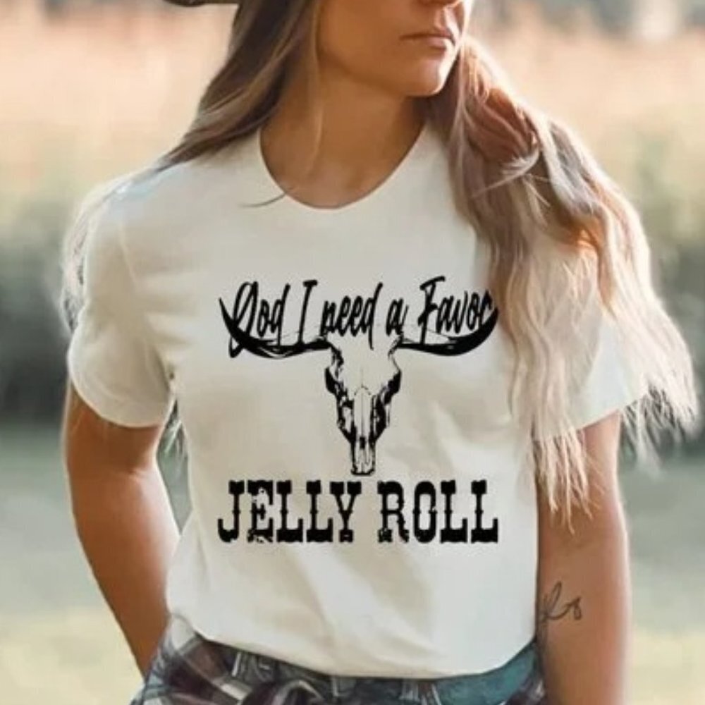 Jelly Roll God I Need A Favor Country Music Western Graphic Shirt Cowboy Music